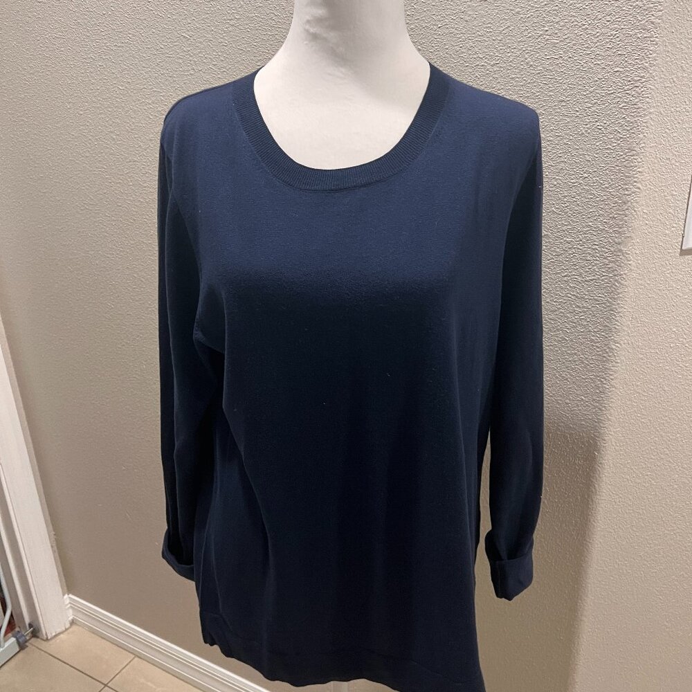 J. Crew Teddie Sweater – Navy Blue, Size L